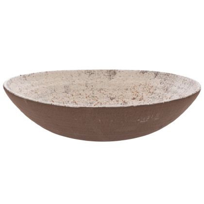White ceramic plate with black base 39X39X10 cm