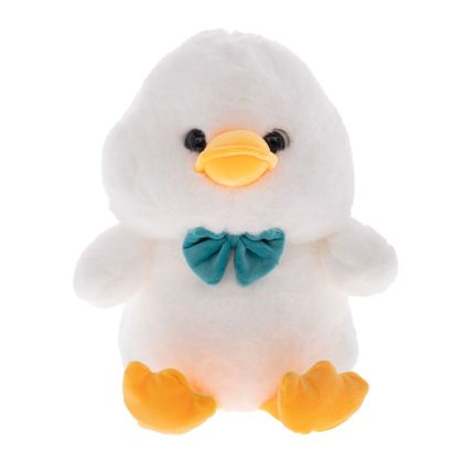 White plush duck with light blue bow tie 20X40CM