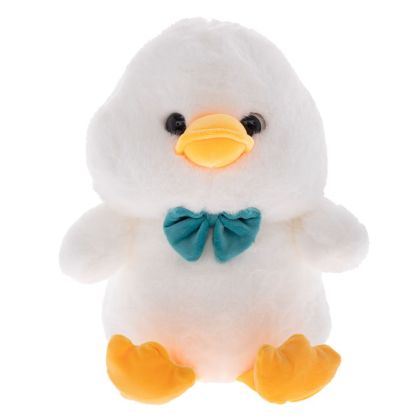 White plush duck with light blue bow tie 28X43 53 cm