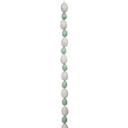 Easter garland with white and green eggs