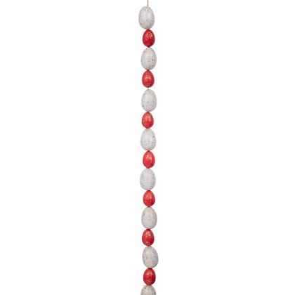 Easter garland with white and red eggs