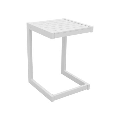 Aluminum table Aether in white color 37.5x36.5x53cm