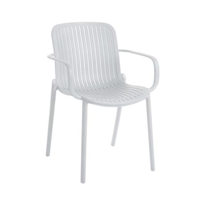 Polypropylene garden chair Iole white 58X57X82CM