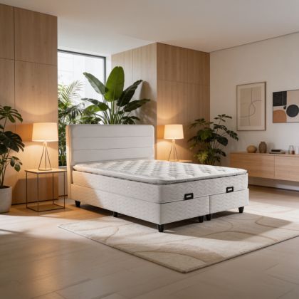 Linteda double bed with storage, grey velvet, 160x200 cm
