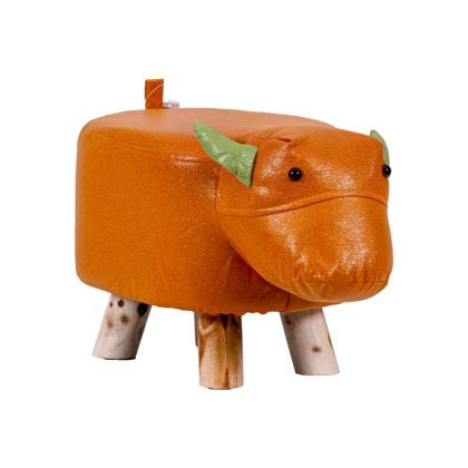Decorative fabric stool cow orange color 42X24X26CM