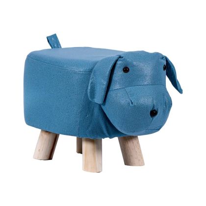 Decorative fabric stool dog blue color 40X24X25CM