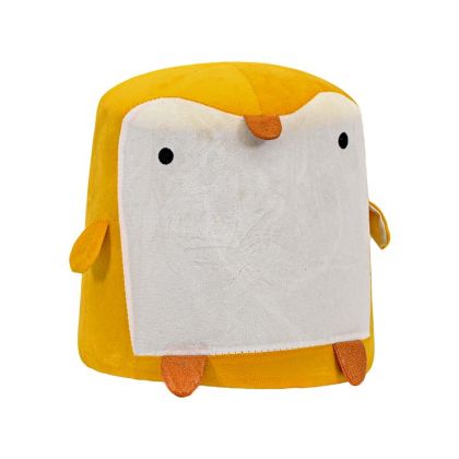 Decorative fabric stool penguin white-yellow 28X30CM