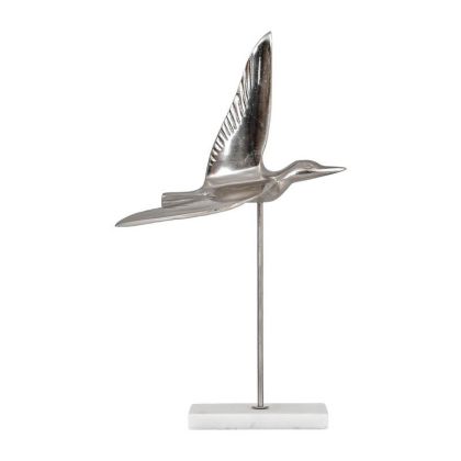 Decorative bird figurine nickel color 20X9X36CM
