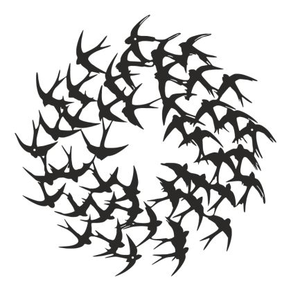 Wall decoration Swarm black metal D50x0.15cm
