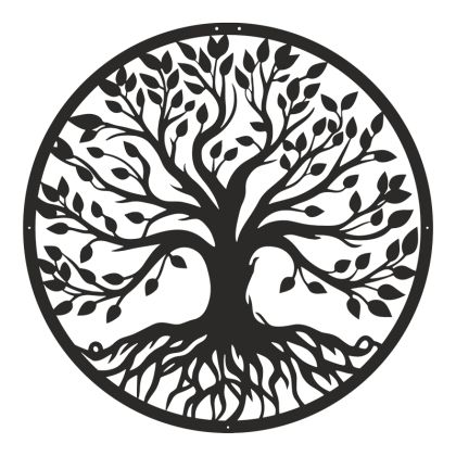 Wall decoration Treelife black metal D80x0.15cm