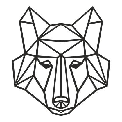Wall decoration Wolfo black metal 40x0.15x40cm