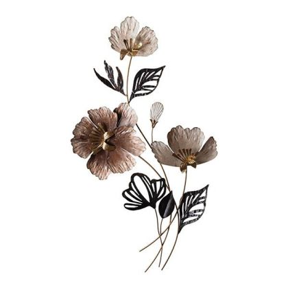 Decoration flowers metallic white - brown 49X4X87.5CM