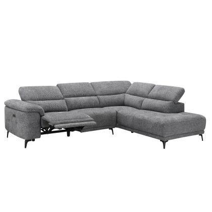 Right corner 5-seater sofa with adjustable backrests Commodus SM3315.01R gray fabric 275X104X77 cm.