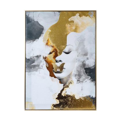 Canvas painting with plastic frame FL6595 white-gold 50X70CM