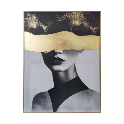 Canvas painting with plastic frame FL6620 black-gold 60X80CM