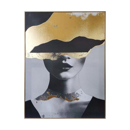 Canvas painting with plastic frame FL6621 black-gold 60X80CM