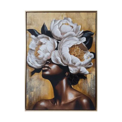 Canvas painting with plastic frame FL8113 brown-gold 50X70CM