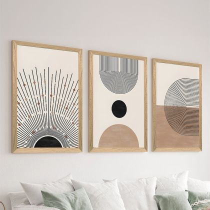 Triptych Mirit painting with digital print 33x0.3x48cm