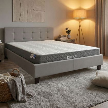 Bed with mattress Mago-Dreamer pu gray 150x200cm