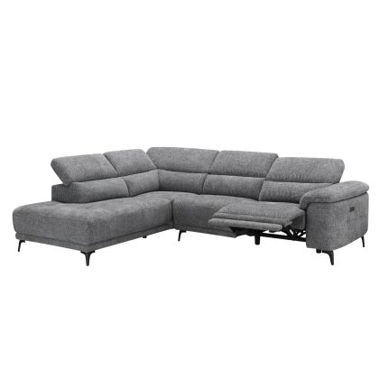 Left corner 5-seater sofa with adjustable backrest Commodus SM3315.01L gray fabric 275X231X77H