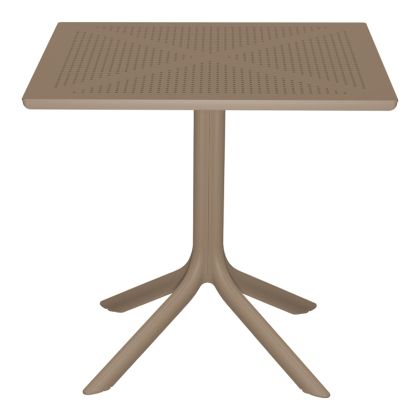 Groovy table, perforated, cappuccino 80x80x74cm
