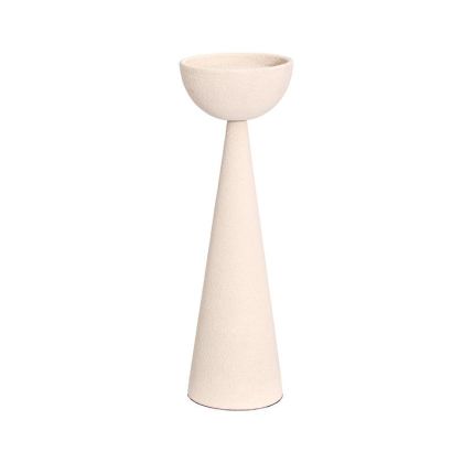 Metal candlestick FL620119 cream color 10X28CM