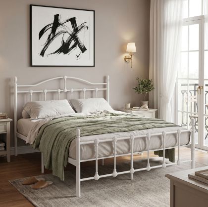 Metal bed Wotso white 140x200 cm