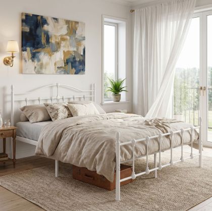 Metal bed Wotso white 150x200 cm