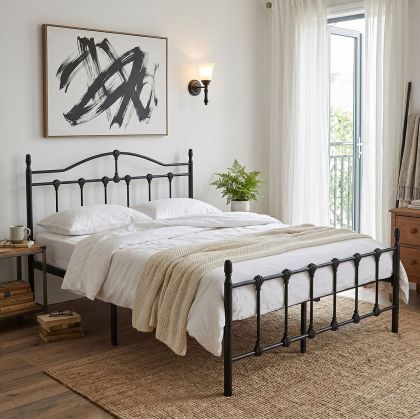 Metal bed Wotso black 140x200 cm