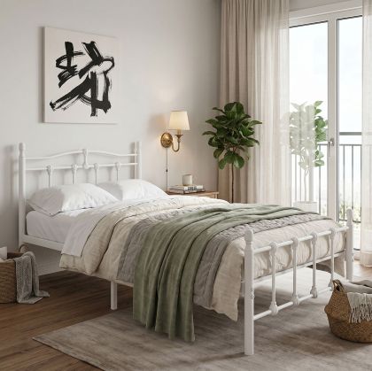 Metal bed Wotso, white, 90x190 cm
