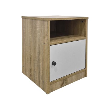 Bedside table Lenea, sonoma-white color, 40x40x50 cm