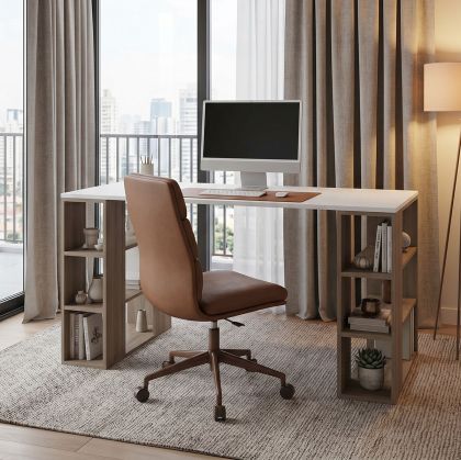 Office desk Praga sonoma-white 140x60x75cm