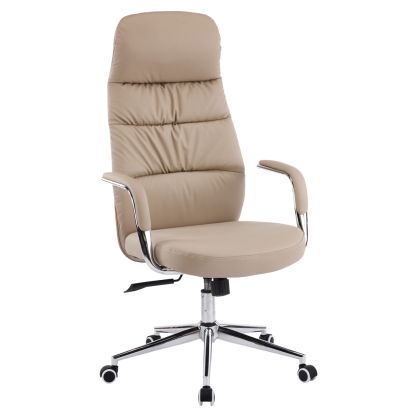 Office chair Teeter HM18355.02 beige artificial leather - chrome base 67X66X121ВСМ.