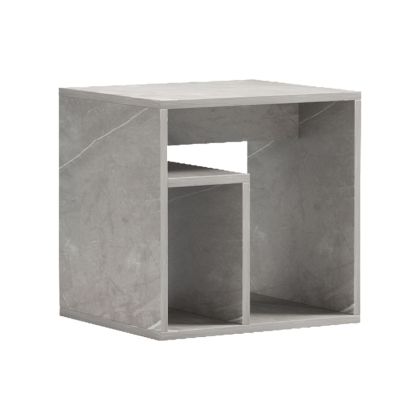 Doublelo side table, gray-beige, marble imitation, 40x35x40cm