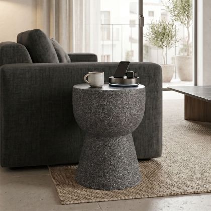Side table Efria Stone grey matt MGO D33x46cm