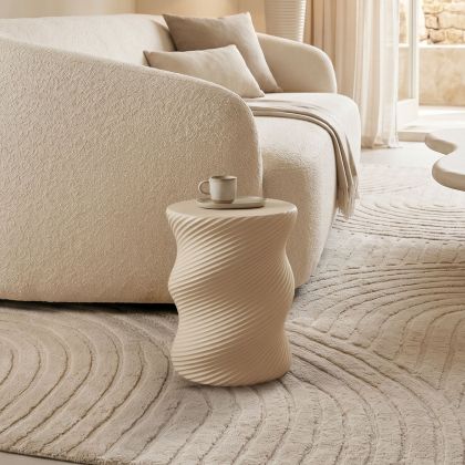 Side table Torsie Rinda cream matte MGO D33x40cm
