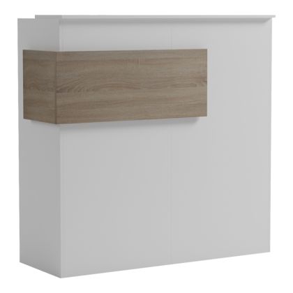 Optima reception desk with LED white - sonoma 110x40x110cm