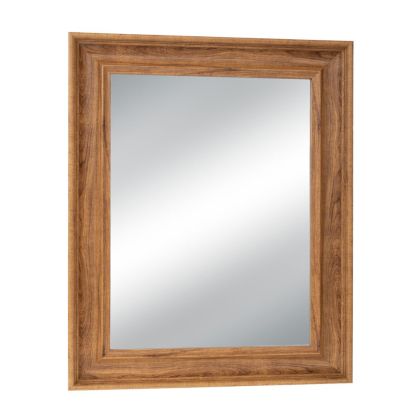 Light brown plastic rectangular mirror (wood effect) 60X80 cm