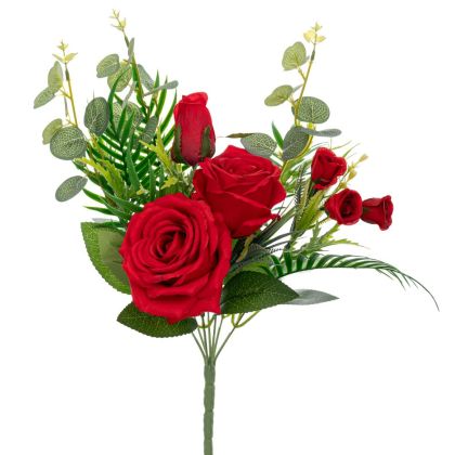 Medium decorative bouquet of red roses with UV protection