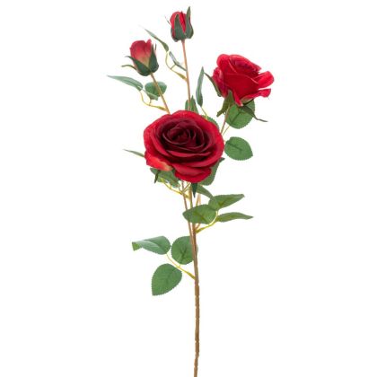 Red rose stem X4 69 cm with UV protection