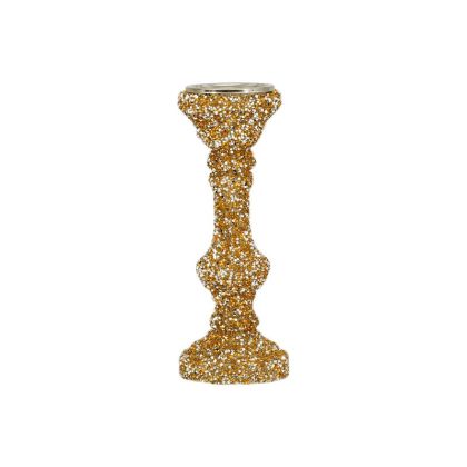 Glass candlestick Mosaic gold color 11X30CM