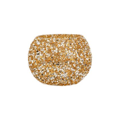 Glass candlestick Mosaic gold color 13X10CM