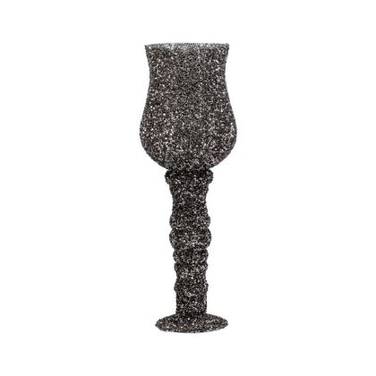 Glass vase Mosaic gray color 14X40CM