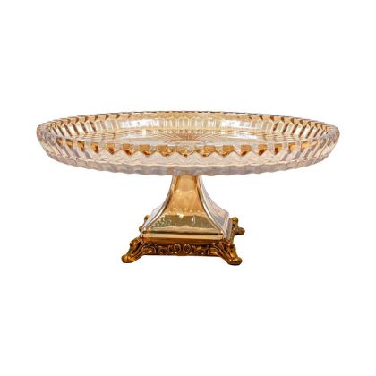 Glass decorative plate FL1208 amber color 32X17CM