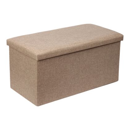 Greatness storage stool, fabric, beige-brown, 76x38x38cm