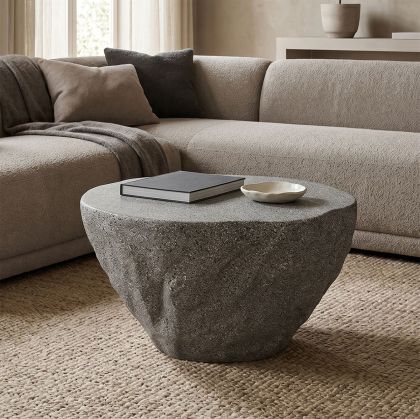 Coffee table Delioni Stone Bold gray matte MGO 65x46.5x41cm