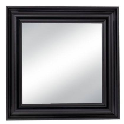 Black plastic square mirror (with wood effect) 60X60 cm