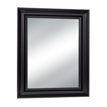 Black plastic rectangular mirror (wood effect) 60X80 cm