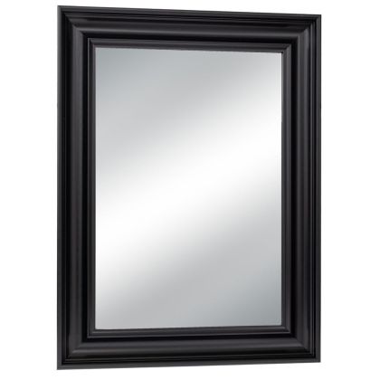 Black plastic rectangular mirror (wood effect) 80X120 cm