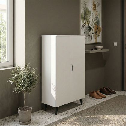 Shoe cabinet Oufelia white 60x32.5x134.5 cm